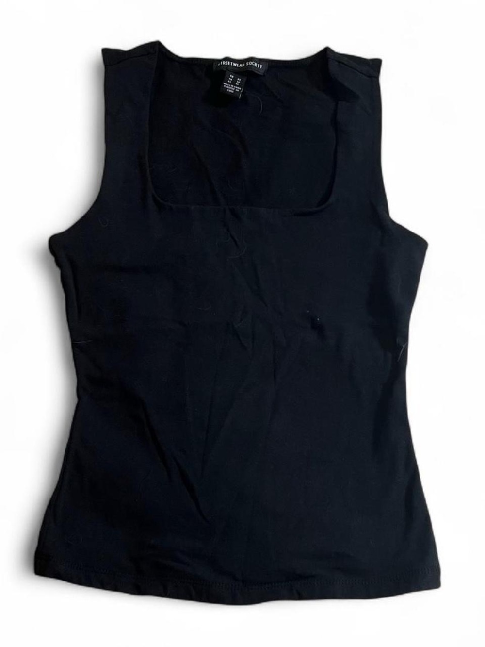 Black Square-Neck Tank Top